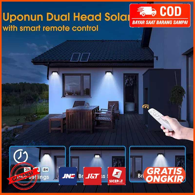 Lampu Dinding Solar Sensor Cahaya Waterproof 144 LED Cool White OB144