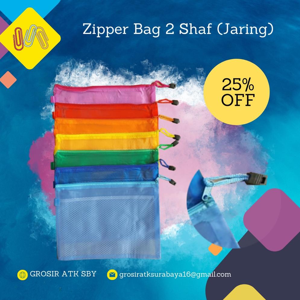 

4.4 sale Map Resleting Ukuran A3 / Zipper Bag Resleting Jaring 2 Shaf Warna Doff / Tidak Transparant Merk A+Z