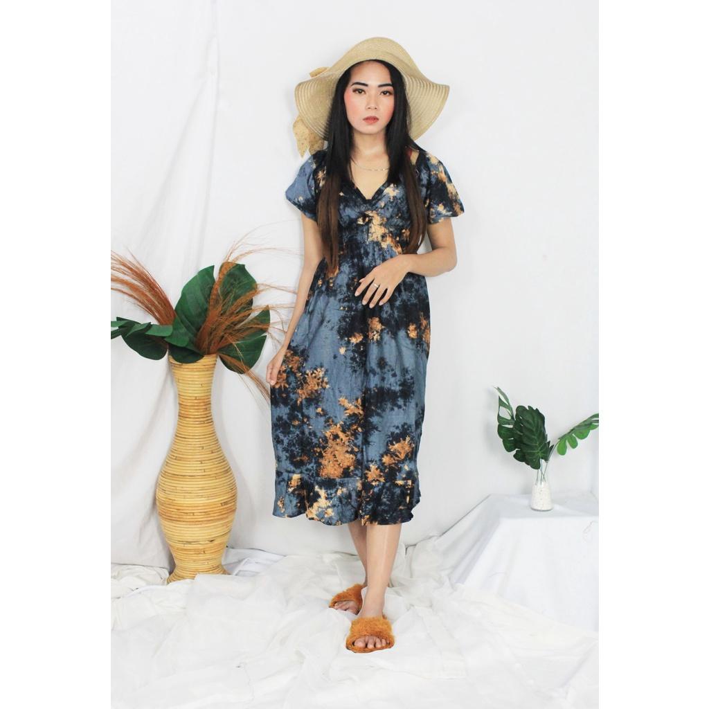Dress Bali Model Casandra SMOKE Fashion Wanita Terbaru Kekinian Viral Daster Bali Bahan Rayon Adem D