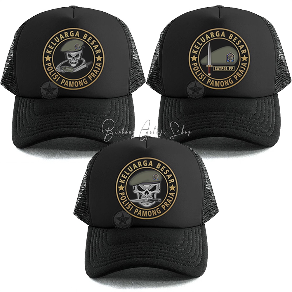 Topi Skull Keluarga Besar Polisi Pamong Praja (POL PP) Istimewa &amp; Murmer