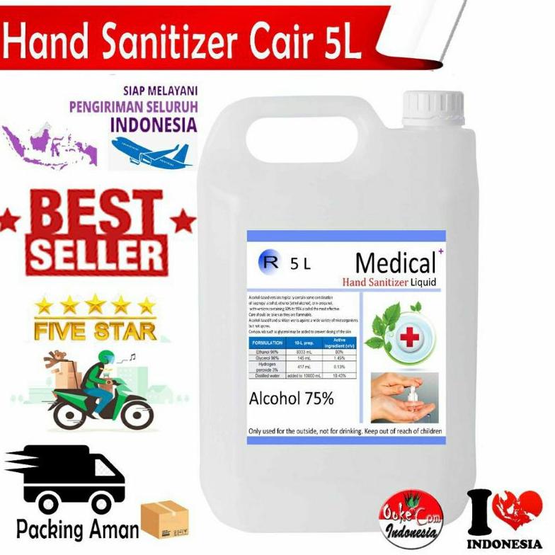 3.3 Promo &gt;&gt; Hand Sanitizer Kesehatan Medical+ Gel / Cair 5 Liter,, ijin kemenkes. wangi tidak lengket d tangan