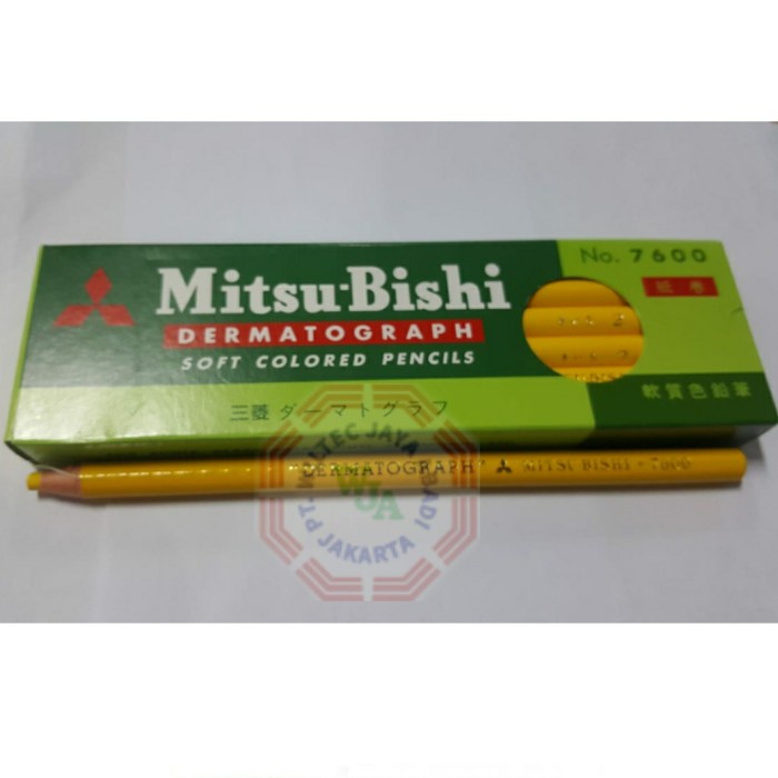 

TERLARIS Pensil kaca Mitsubishi / Pencil kaca dermatograph Mitsubishi kuning /ALAT TULIS
