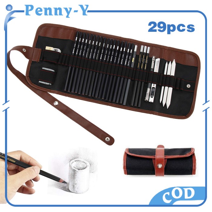 

Sale 29pcs Drawing Pencil Set/Pensil Gambar Sketsa Pisau Penghapus /ALAT TULIS AESTHETIC/ALAT TULIS