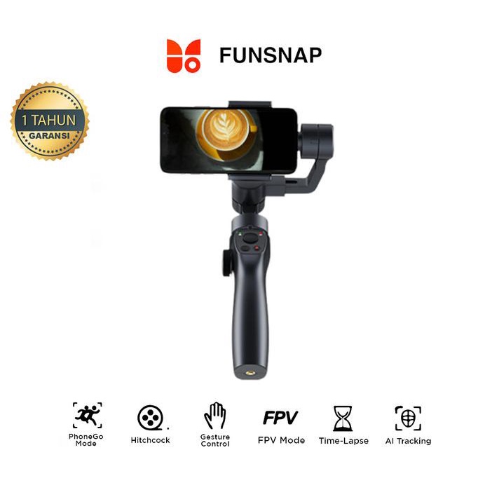 Funsnap Capture Gimbal 2s Stabilizer 3-Axis untuk HP Smartphone Basic