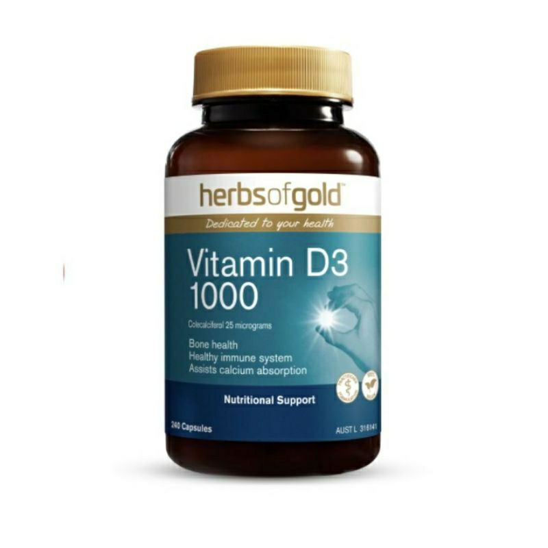 Herbs Of Gold Vitamin D3 1000 (ED:10.2023)