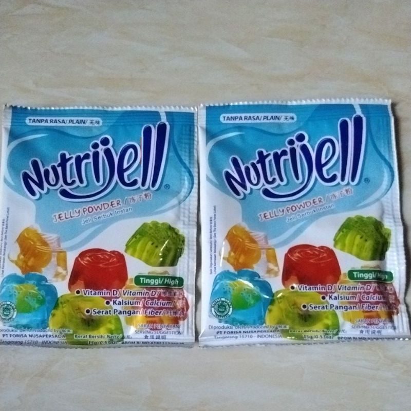 

Nutrijell Plain 15gr isi 1sachet