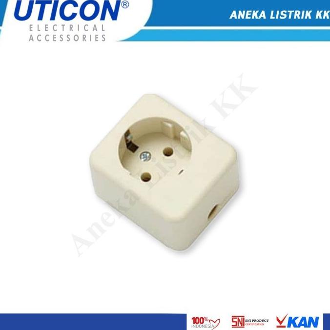 TERMINAL LISTRIK STOP KONTAK COLOKAN 1 LUBANG UTICON ST-118