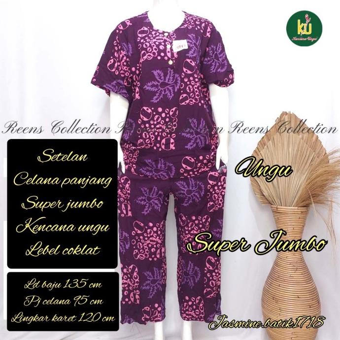 SETELAN JUMBO CELANA PANJANG KENCANA UNGU KUC