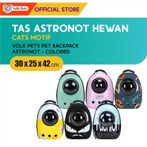 Volk Pets Backpack Astronot Colored / Tas Ransel Astronot Hewan OL34