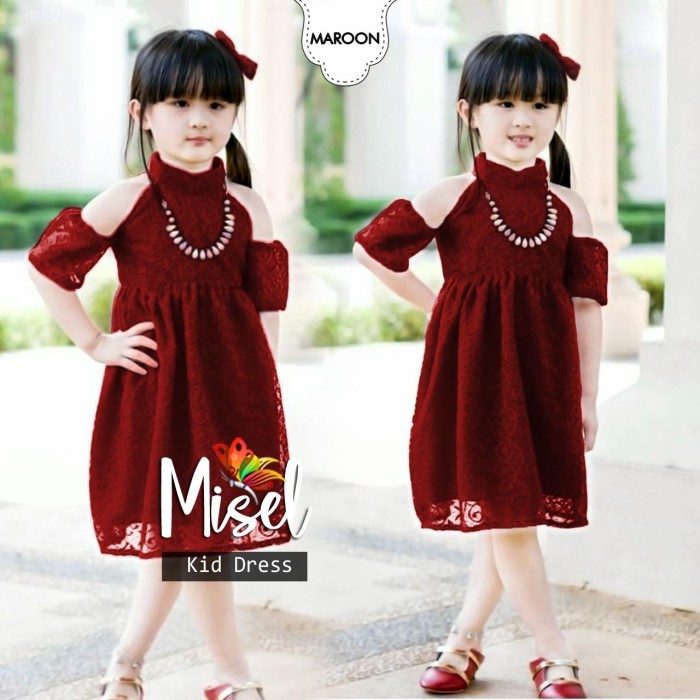 Dress Brukat Anak Perempuan 3 4 5 Tahun Baju Pesta Ultah Natal Terbaru