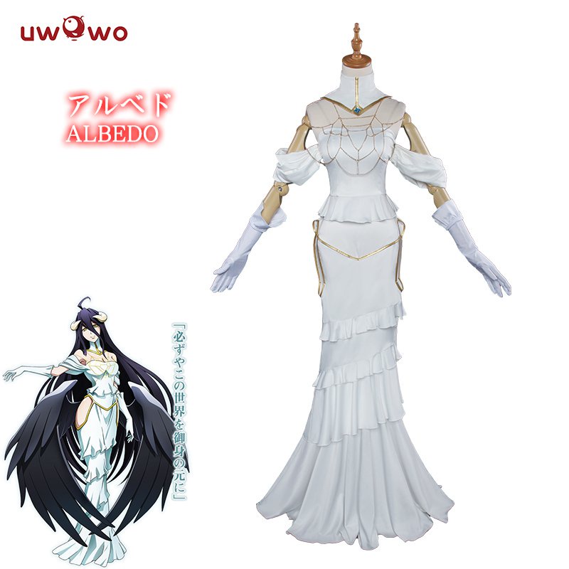 Anime Overlord Albedo Cosplay Costume Halloween Christmas Costume Cos Women White Dress Overlo
