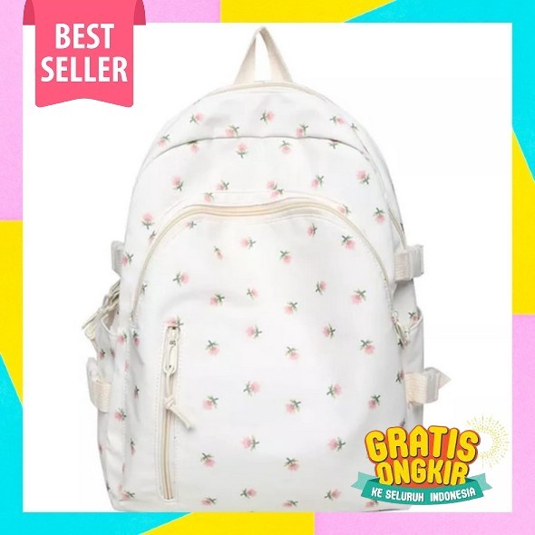 Promo - Tas Ransel Sekolah Anak Backpack Korean Style Sd/Smp/Sma - Black White Tas Sekolah Anak Pere