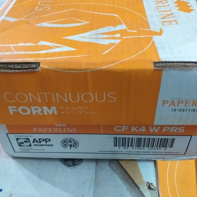 

Kertas Continuous Form 9.5 X 11" 4Ply Bagi 2 (Prs) - Paperline