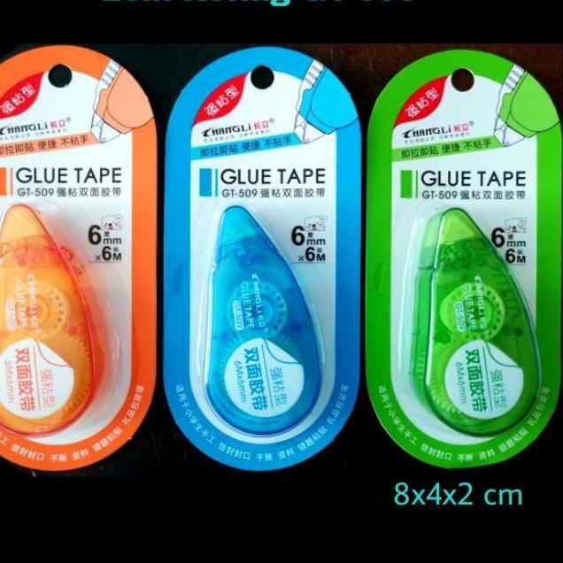 

wmmj -68 BOS Lem Kering Roll GT-509 /Kertas /Double Tape/ Art/Perekat/Menempel - Biru RCP