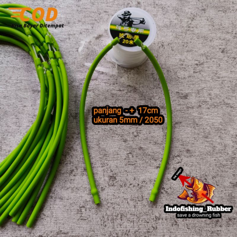 Karet Slingshot Ikan Siap Pakai 5mm 2050 Hijau Buah