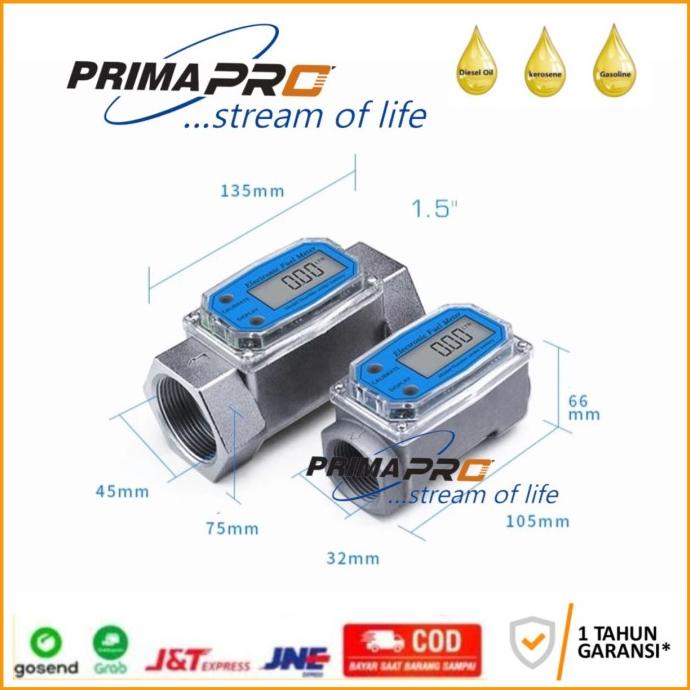 Flowmeter solar 2inch digital flow meter solar 2 in digital primapro