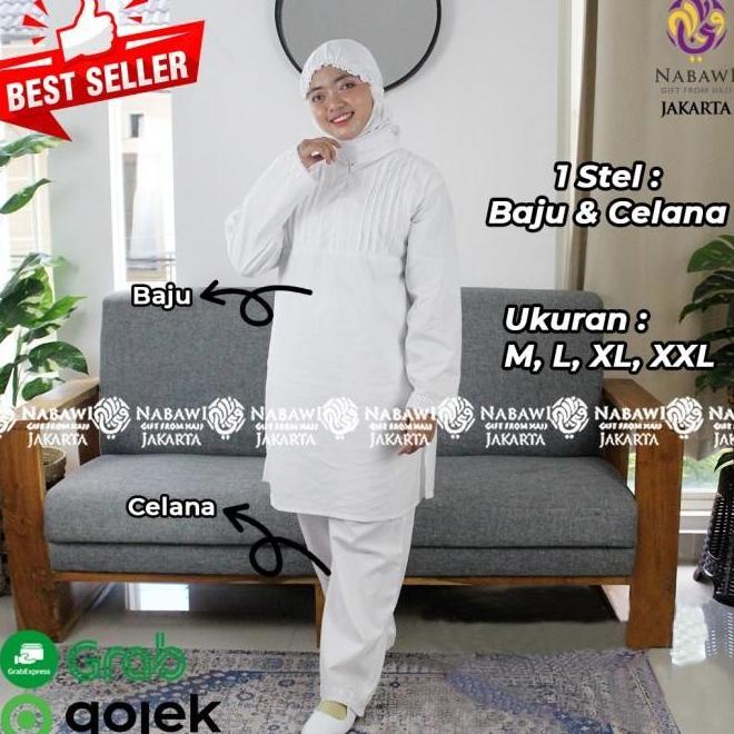 New Setelan Baju Ihram Ihrom Wanita Moudy Katun Perlengkapan Haji