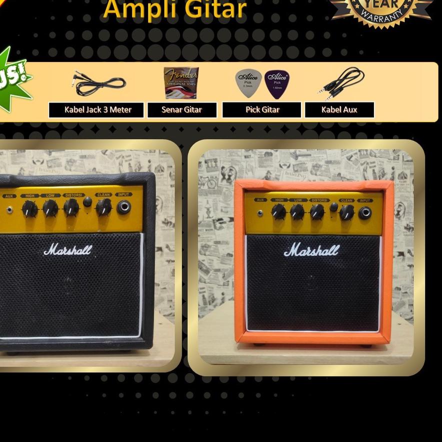 COD | HJ6 | ampli gitar dan bass 2 Input 5 inch marshall termurah bergaransi