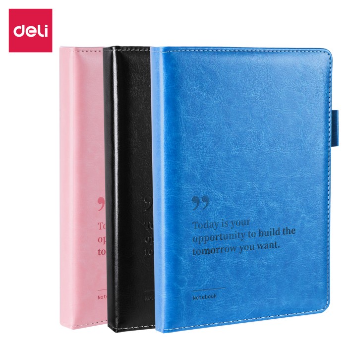 

TERBARU Deli Leather Notebook Buku Catatan Sampul Kulit A5 Pen Holder EN01X /BUKU TULIS SEKOLAH/BUKU