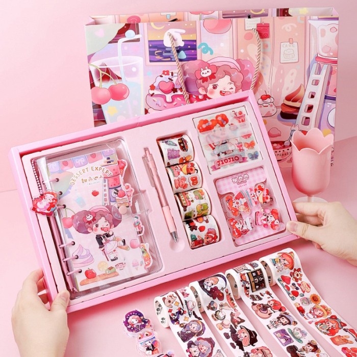 

Sale Cute Diary Book Set Korea Style Jurnal Kit Set Agenda Notebook Binder /BUKU TULIS SEKOLAH/BUKU