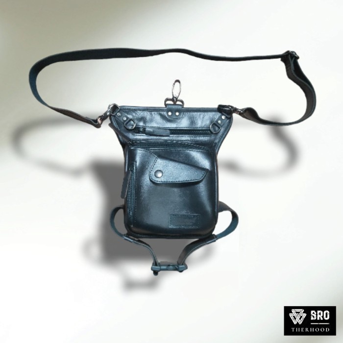tas pinggang / tas paha / tas slempang kulit sapi TPB02 (U6A4) Mini Kecil Waterproof Tas Tactical Te