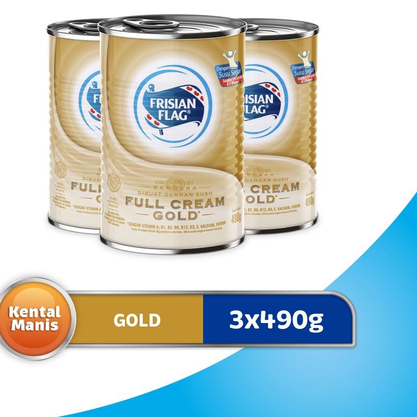 

PROMO⭐✅Frisian Flag Susu Kental Manis Gold Kaleng 490gr - 3 Pcs