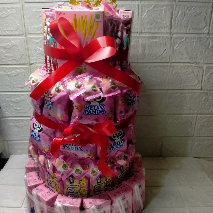 Ready Snack tower tema pink