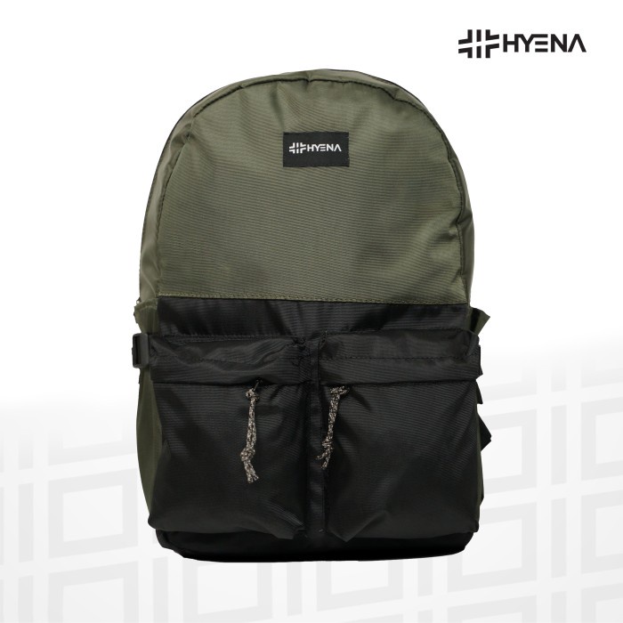 Tas Ransel Pria Hyena - Backpack Colyn Series Two Tone Tas Ransel Pria Wanita (LP68) - Army-Black(M6