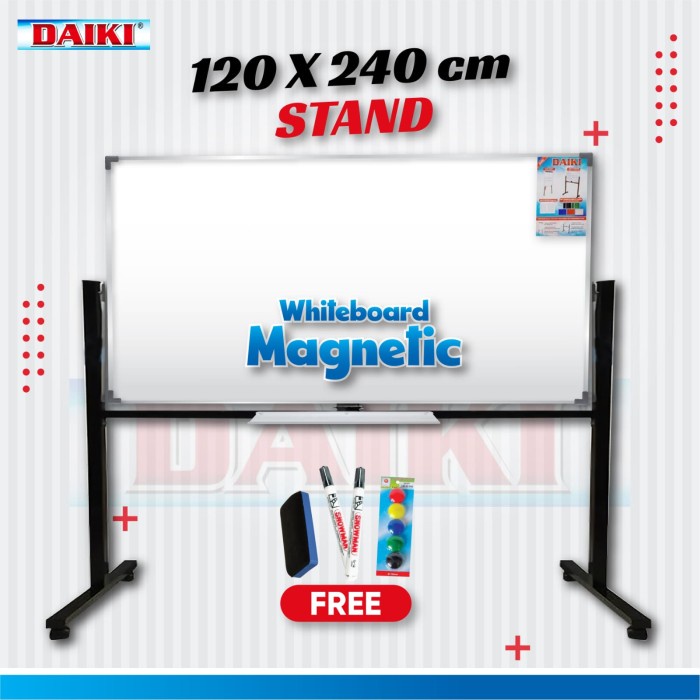 

Terlaris Whiteboard Magnetic Daiki 120 X 240 Cm Single Face Stand Papan Tulis