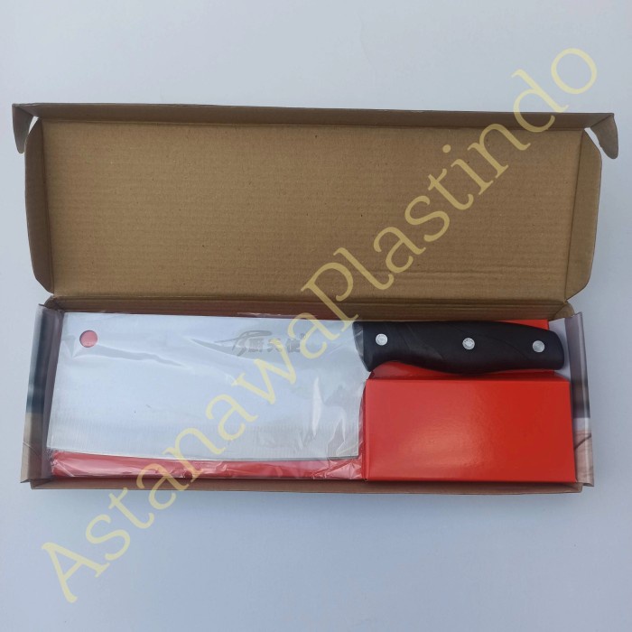 Pisau Dapur Super Tajam golok tulang stainless steel gagang plastik hitam T8E4 Murah Terlaris Berkua