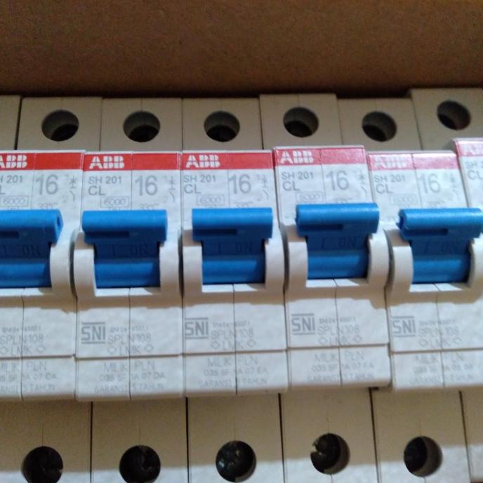 COD MCB 16A MERK ABB BIRU ORIGINAL PLN TYPE SH201