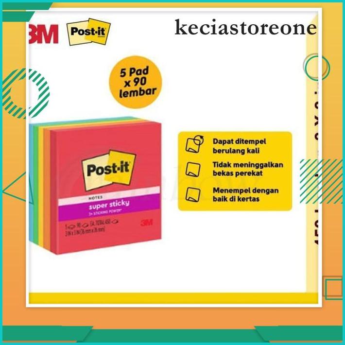 

3M POST-IT SUPER STICKY NOTES MARRAKESH 654-5SSAN / 5 PAD 3X3 IN BAHAN BERKUALITAS