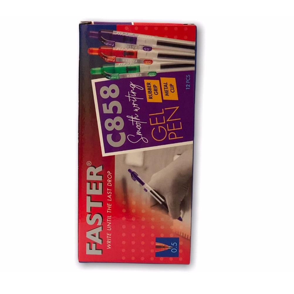 

[KODE Z6HUE] Ballpoint /Pen Faster gel c858- 0.5mm-isi 12 batang-Black