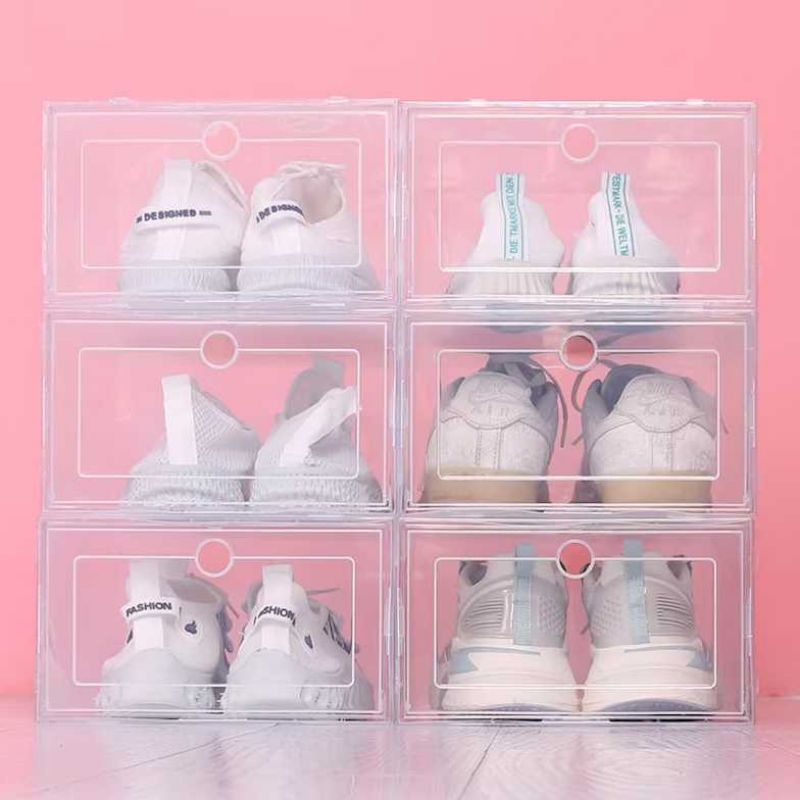 CHENAN Kotak Sepatu Plastik Organizer Shoe Box Dustproof 6 PCS - AJ001