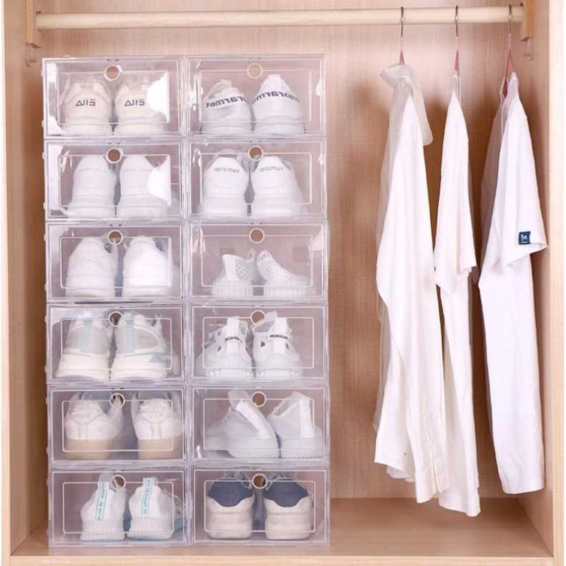 CHENAN Kotak Sepatu Plastik Organizer Shoe Box Dustproof 6 PCS - AJ001