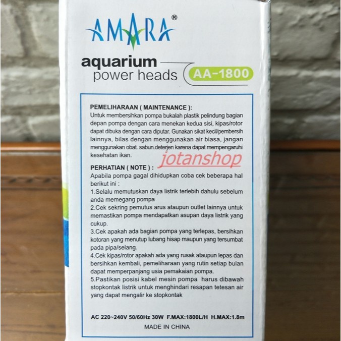 Diskon Spesial Amara Aa 1800 Aa1800 Aa-1800 Mesin Pompa Celup Power Heads Aquarium Termurah