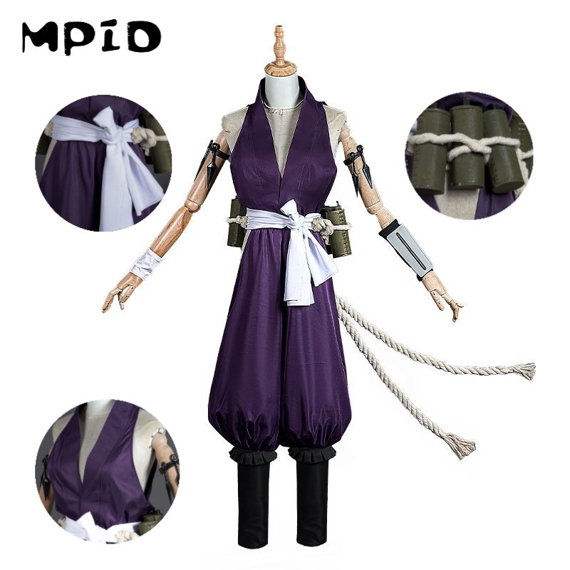 【MPID】 Jigoku Raku Hell's Paradise Anime Yuzuriha Cosplay Costume Purple Uniform Halloween Gabimaru