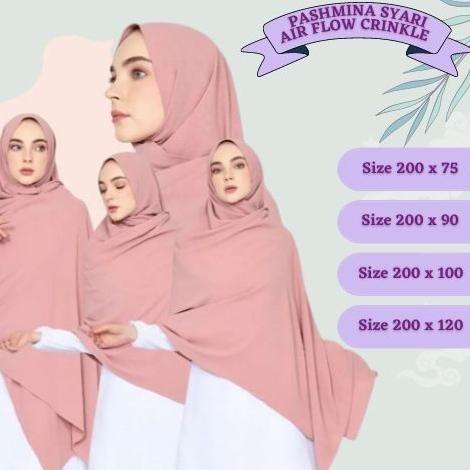 PASHMINA CRINKLE AIRFLOW 200 X 100 JUMBO SYARI PREMIUM
