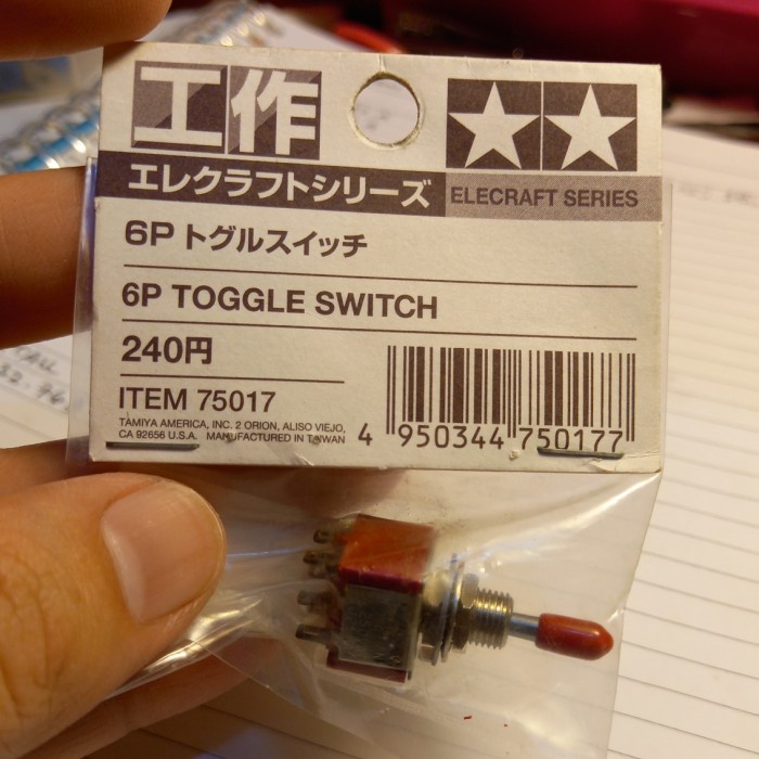 Tamiya 75017 6 Pin Toggle Switch 3 Position Posisi Pentol
