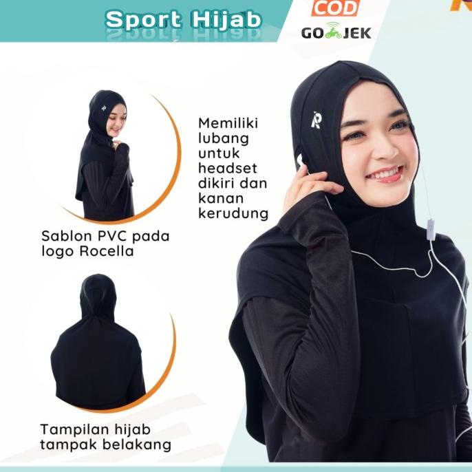 Jilbab Hijab Kerudung Sport Sporty Olahraga Senam Renang Jogging Yoga