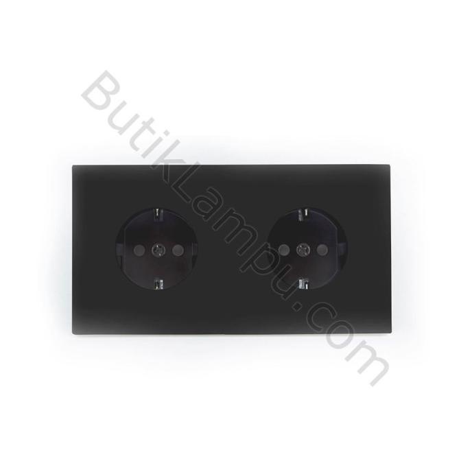COD Stop Kontak CP Double Panasonic Style Hitam