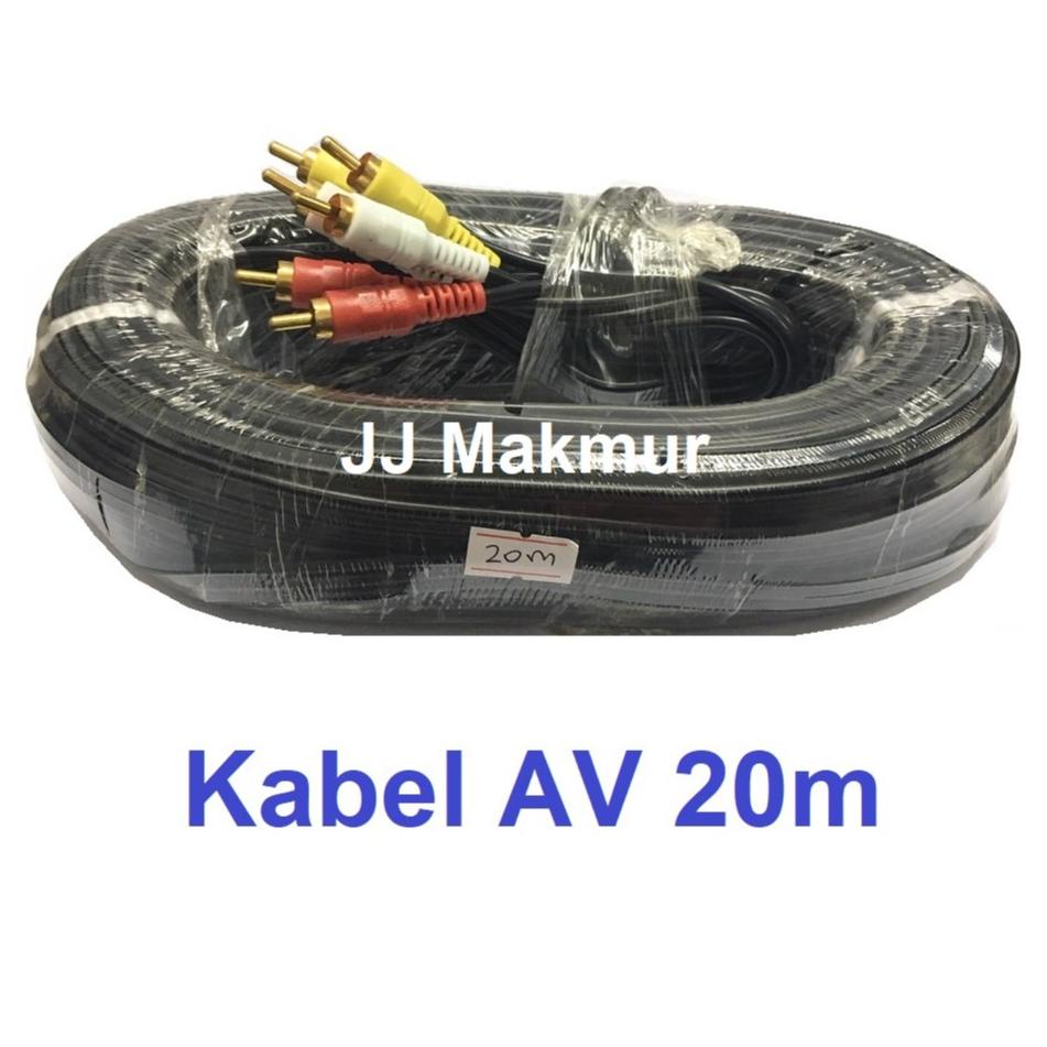 Diskon Habis Kabel Video Jack Rca Dvd To Tv 20M - Av Konektor Audio Video 20 Meter Cabang 3 Ke 3 Mal