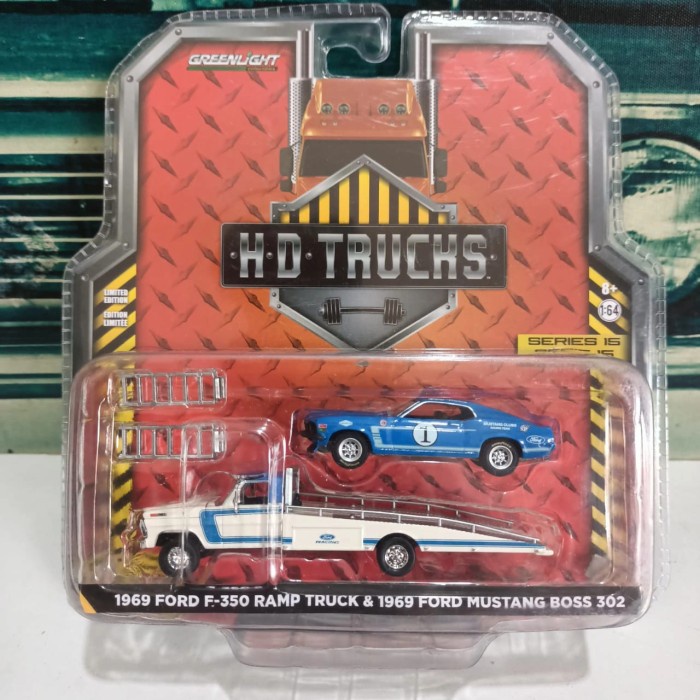 Promo Greenlight 1969 Ford F-350 Ramp Truck & 1969 Ford Mustang Boss Terlaris