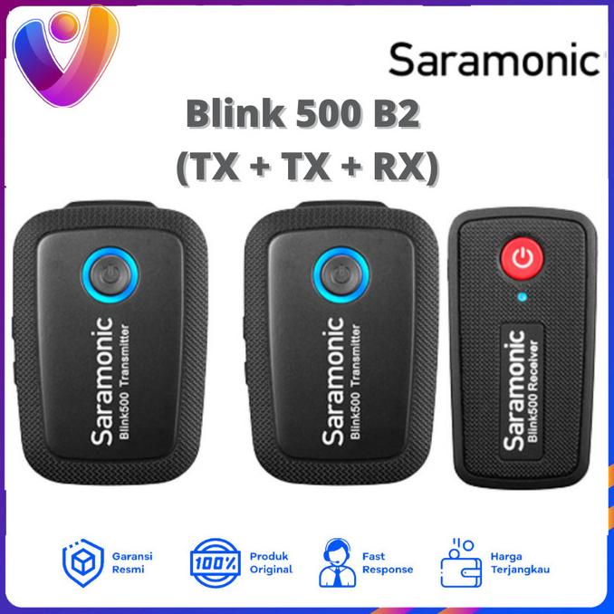 Wireless Microphone Saramonic Blink 500 B2 (TX + TX + RX) Garansi
