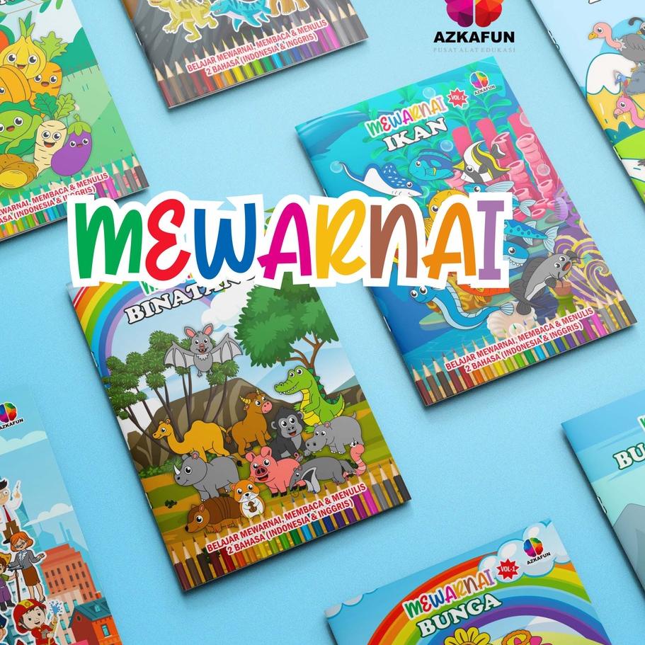 

6.6 Sale | TD4 | BUKU MEWARNAI VOL 1 Full colour - buku mewarnai anak