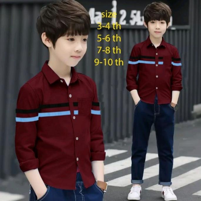 Kekinian - 0DVC POSH 3-14 thn/ kemeja anak laki laki/ kemeja anak pria/ atasan