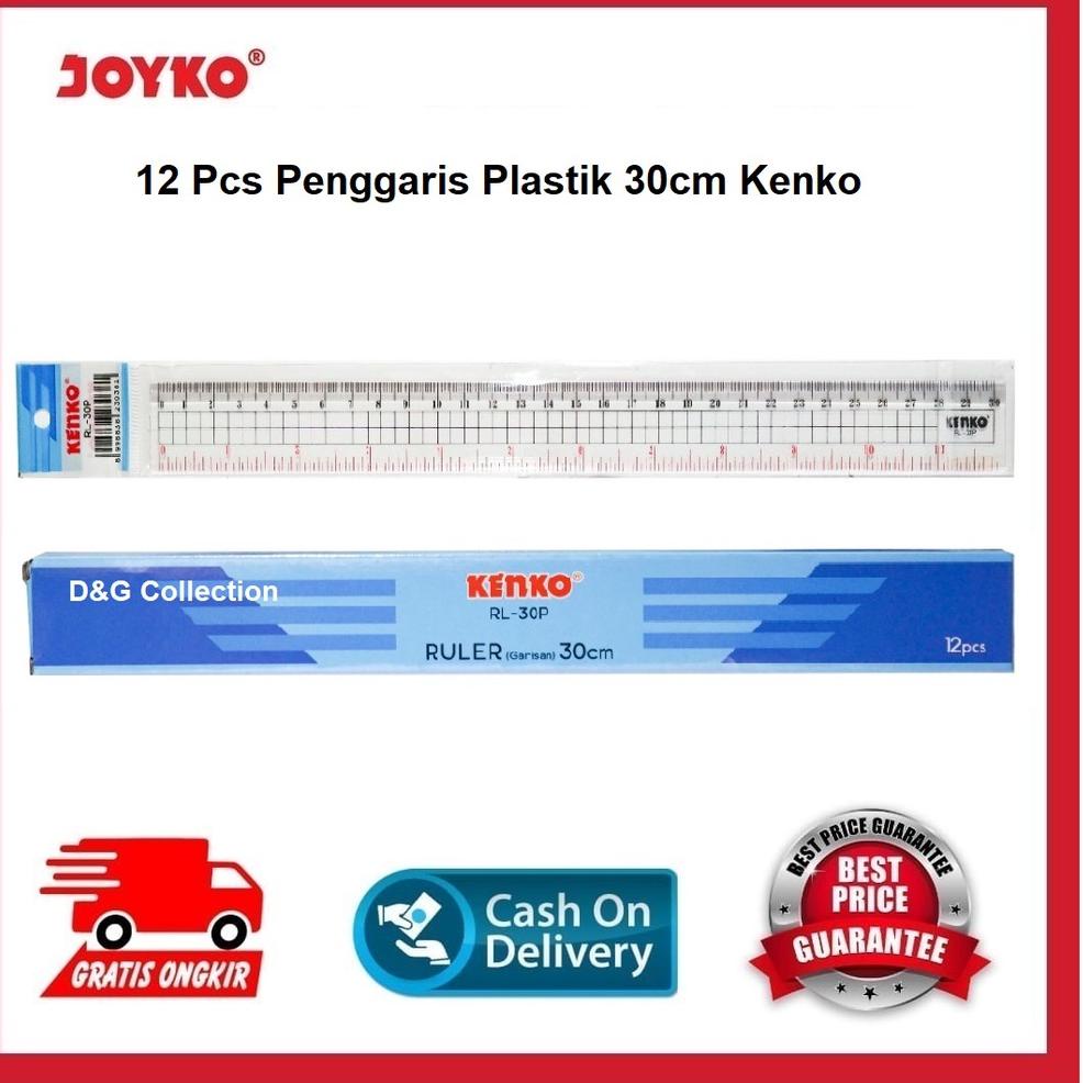 

[KODE A69NJ] PENGGARIS PLASTIK 30 CM KENKO GROSIR ( 12 PCS )