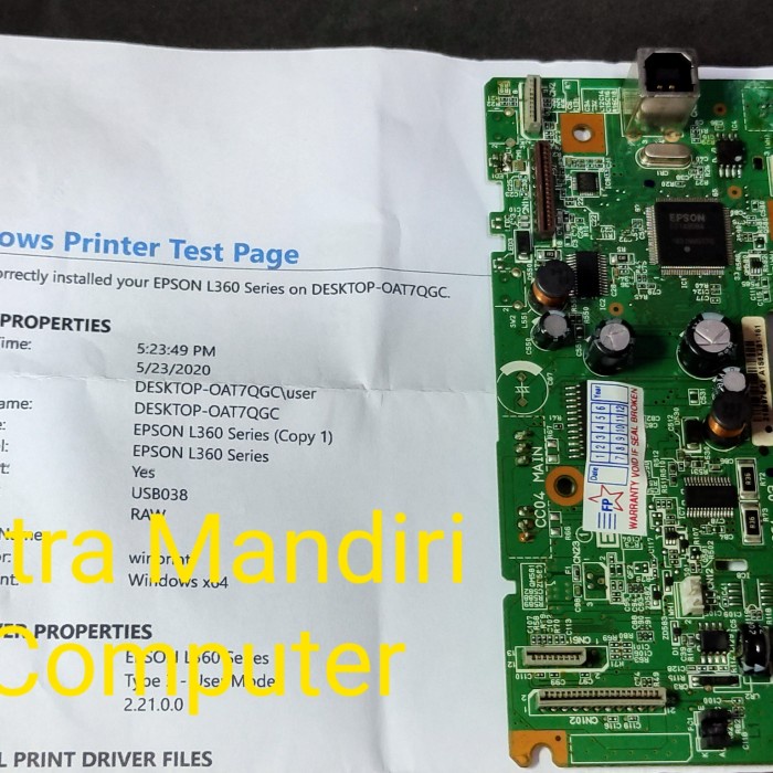 Mainboard printer Epson L360 cabutan unit baru