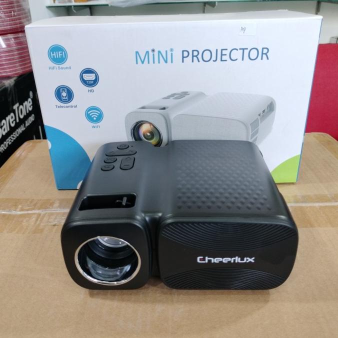 Proyektor Mini Cherlux C11 WiFi Bluetooth LED 2000 Lumens ---READY---