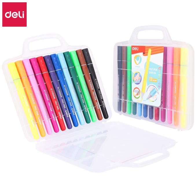 

Deli Felt Pen / Spidol 12/24 Warna Terang Nyaman Digenggam EC106X4